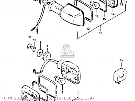 TURN SIGNAL LAMP (E15, E16, E18, E26, E39) - XN85 1983 (D) (1 2 4 6 15 16 17 18 21 22 24 25 26 27 30 34 39 48