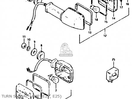 TURN SIGNAL LAMP (E22, E25) - XN85 1983 (D) (1 2 4 6 15 16 17 18 21 22 24 25 26 27 30 34 39 48