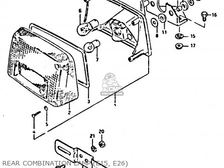 REAR COMBINATION LAMP (E15, E26) - XN85 1983 (D) (1 2 4 6 15 16 17 18 21 22 24 25 26 27 30 34 39 48