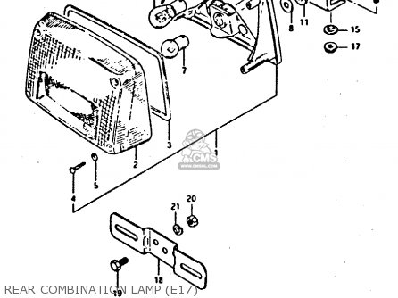 REAR COMBINATION LAMP (E17) - XN85 1983 (D) (1 2 4 6 15 16 17 18 21 22 24 25 26 27 30 34 39 48