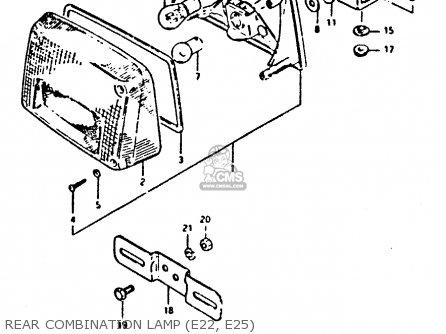 REAR COMBINATION LAMP (E22, E25) - XN85 1983 (D) (1 2 4 6 15 16 17 18 21 22 24 25 26 27 30 34 39 48