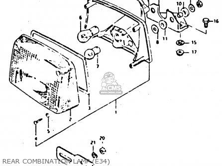 REAR COMBINATION LAMP (E34) - XN85 1983 (D) (1 2 4 6 15 16 17 18 21 22 24 25 26 27 30 34 39 48