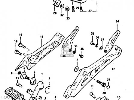 FOOTREST - XN85 1983 (D) (1 2 4 6 15 16 17 18 21 22 24 25 26 27 30 34 39 48