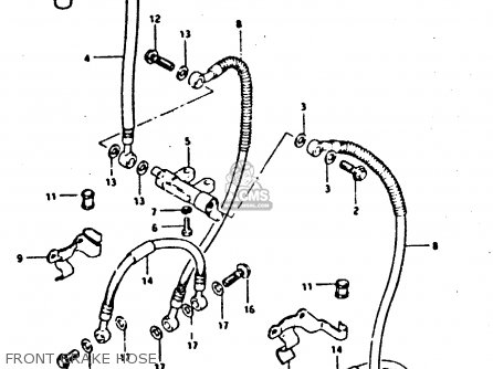 FRONT GRAKE HOSE - XN85 1983 (D) (1 2 4 6 15 16 17 18 21 22 24 25 26 27 30 34 39 48