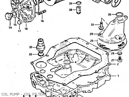 OIL PUMP - OIL FILTER - XN85 1983 (D) (1 2 4 6 15 16 17 18 21 22 24 25 26 27 30 34 39 48