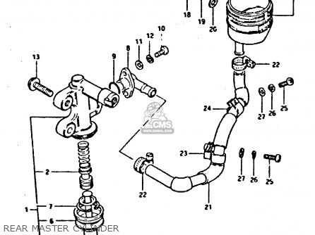 REAR MASTER CYLINDER - XN85 1983 (D) (1 2 4 6 15 16 17 18 21 22 24 25 26 27 30 34 39 48