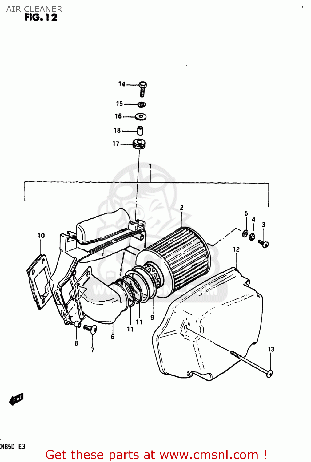 AIR CLEANER XN85D 1983 (D) USA (E03)