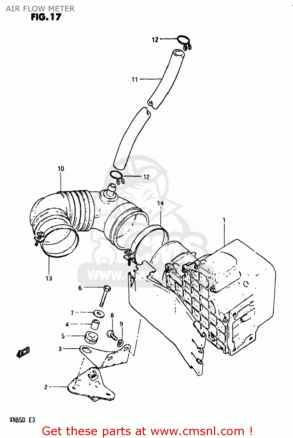 AIR FLOW METER XN85D 1983 (D) USA (E03)