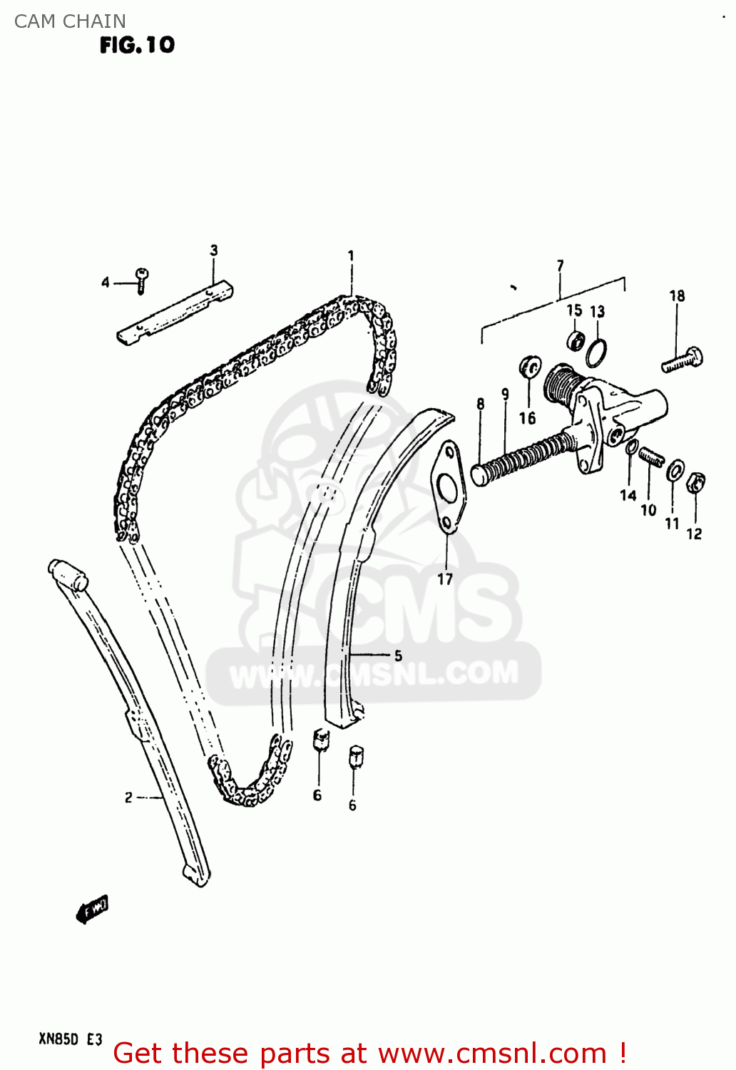 CAM CHAIN XN85D 1983 (D) USA (E03)