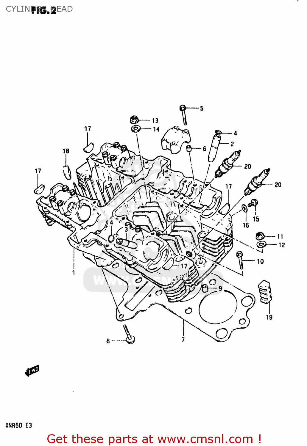 CYLINDER HEAD XN85D 1983 (D) USA (E03)