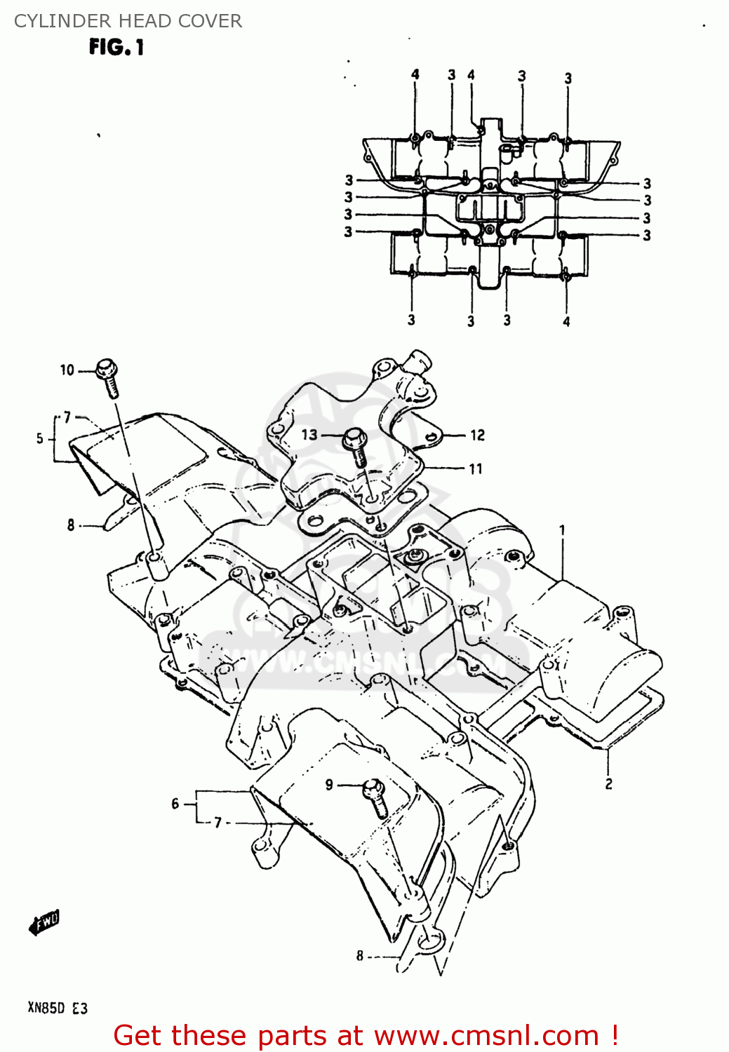 CYLINDER HEAD COVER XN85D 1983 (D) USA (E03)