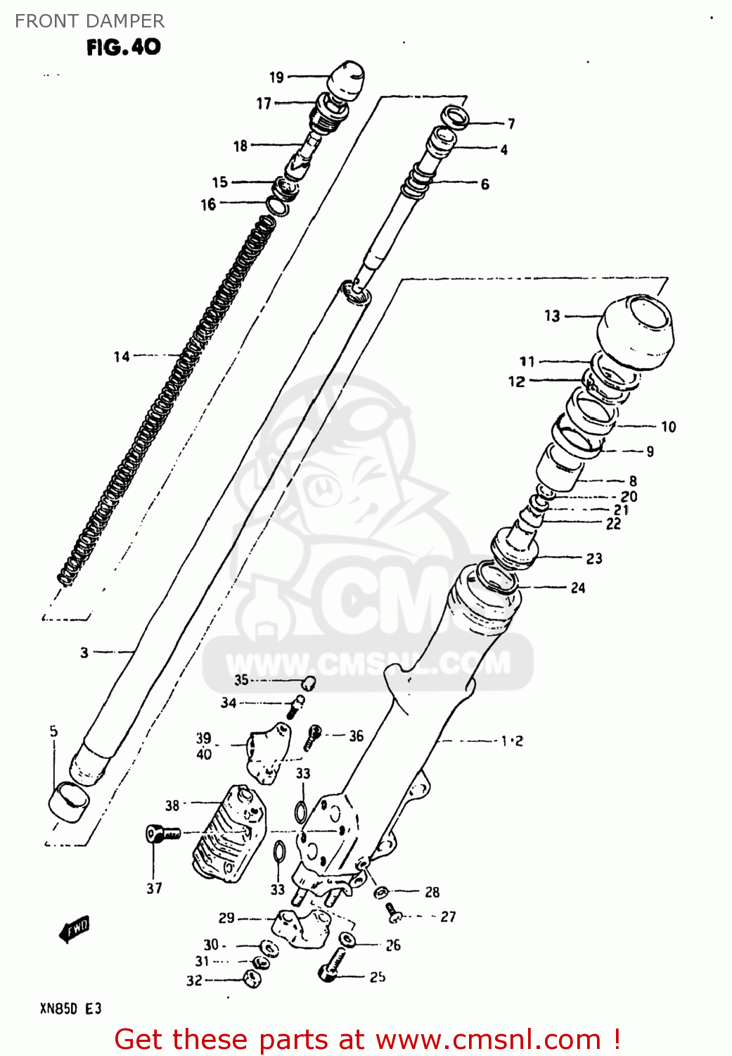 FRONT DAMPER XN85D 1983 (D) USA (E03)
