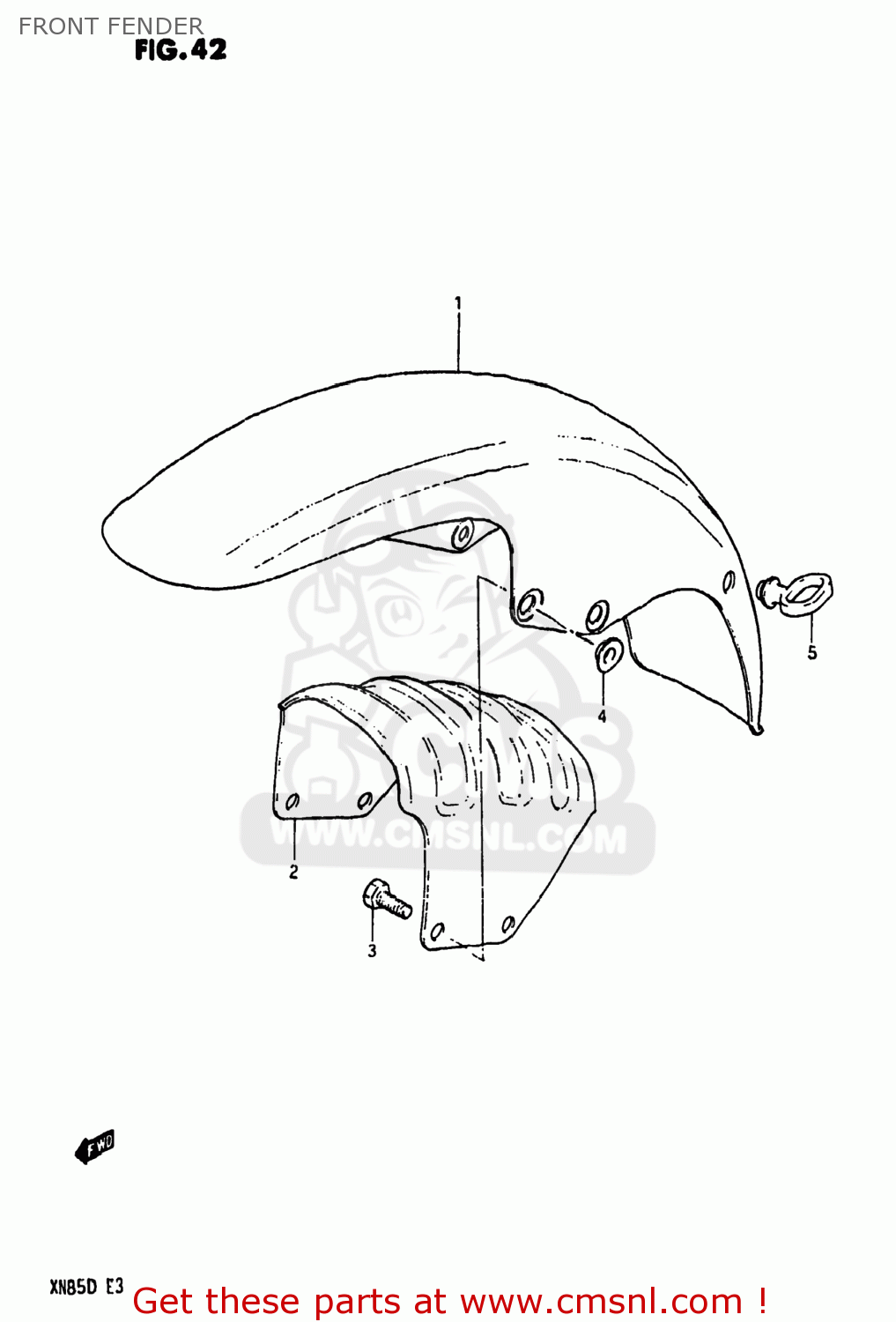 FRONT FENDER XN85D 1983 (D) USA (E03)