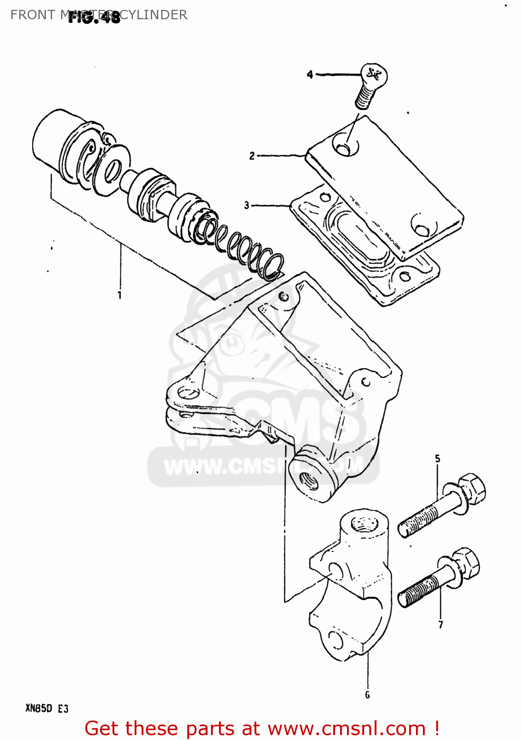 FRONT MASTER CYLINDER XN85D 1983 (D) USA (E03)