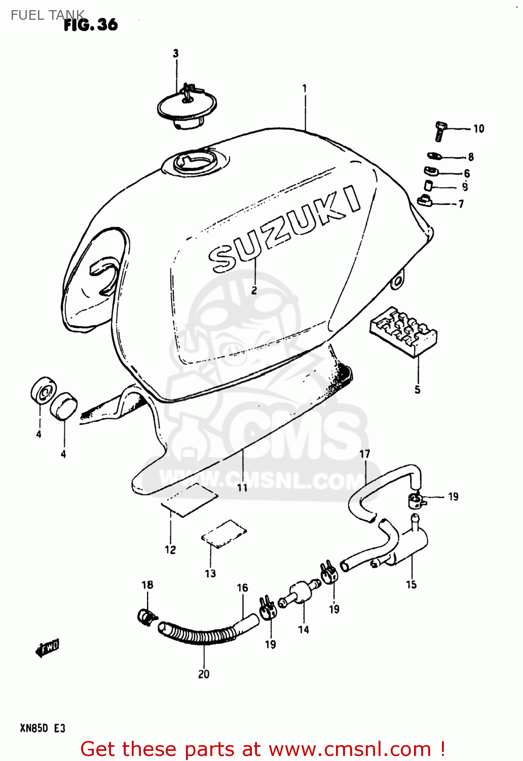 FUEL TANK XN85D 1983 (D) USA (E03)