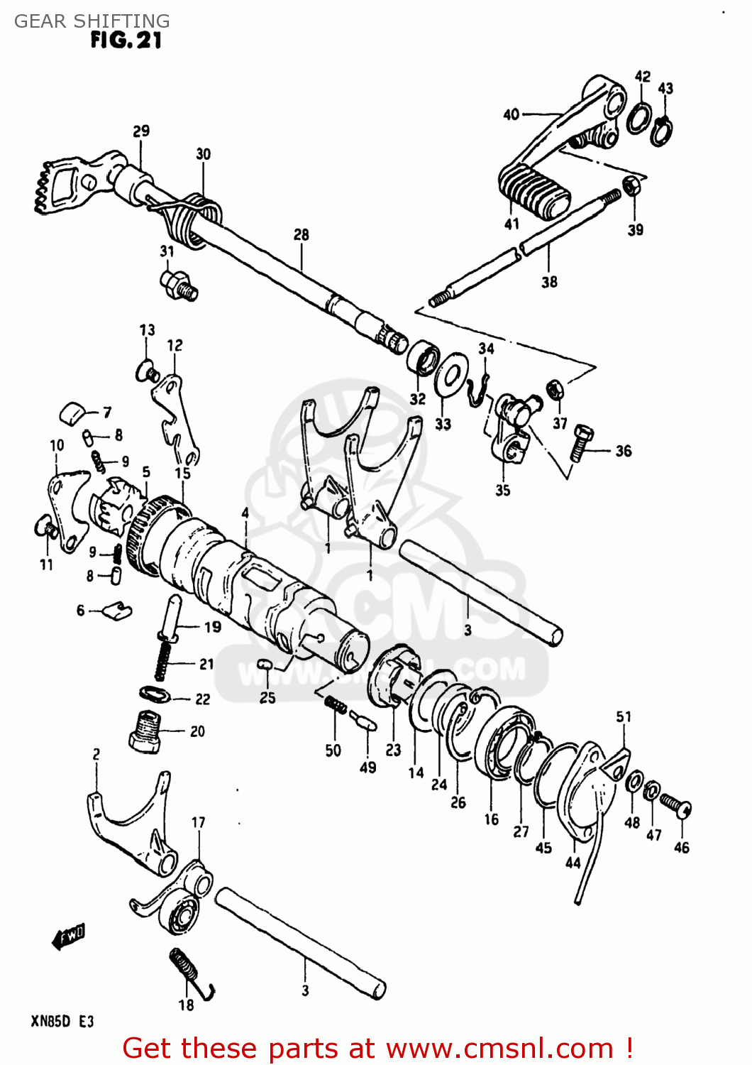 GEAR SHIFTING XN85D 1983 (D) USA (E03)