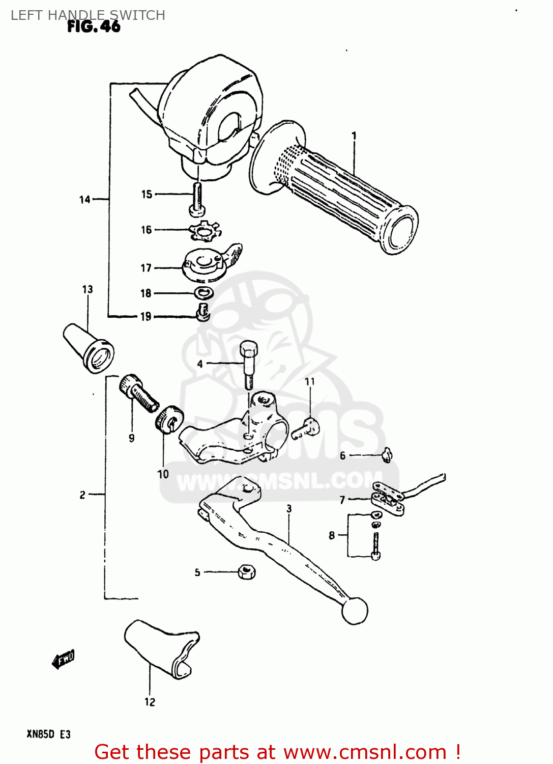 LEFT HANDLE SWITCH XN85D 1983 (D) USA (E03)