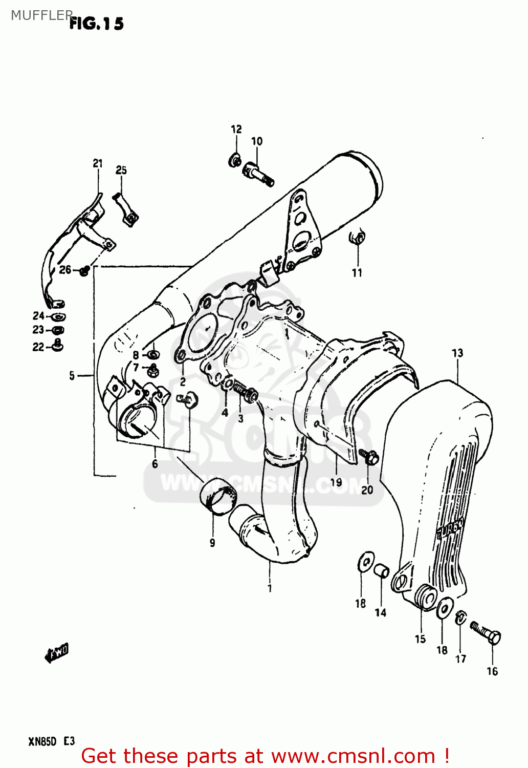 MUFFLER XN85D 1983 (D) USA (E03)