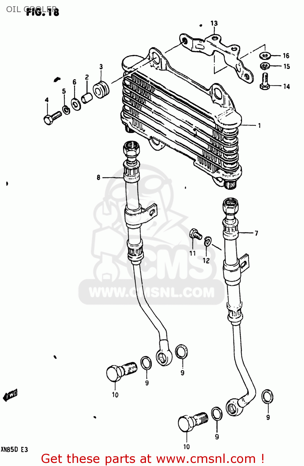 OIL COOLER XN85D 1983 (D) USA (E03)