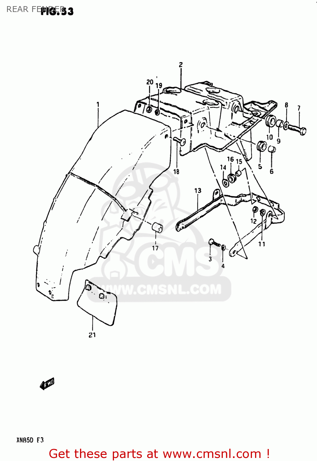REAR FENDER XN85D 1983 (D) USA (E03)
