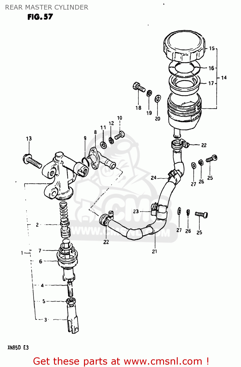 REAR MASTER CYLINDER XN85D 1983 (D) USA (E03)