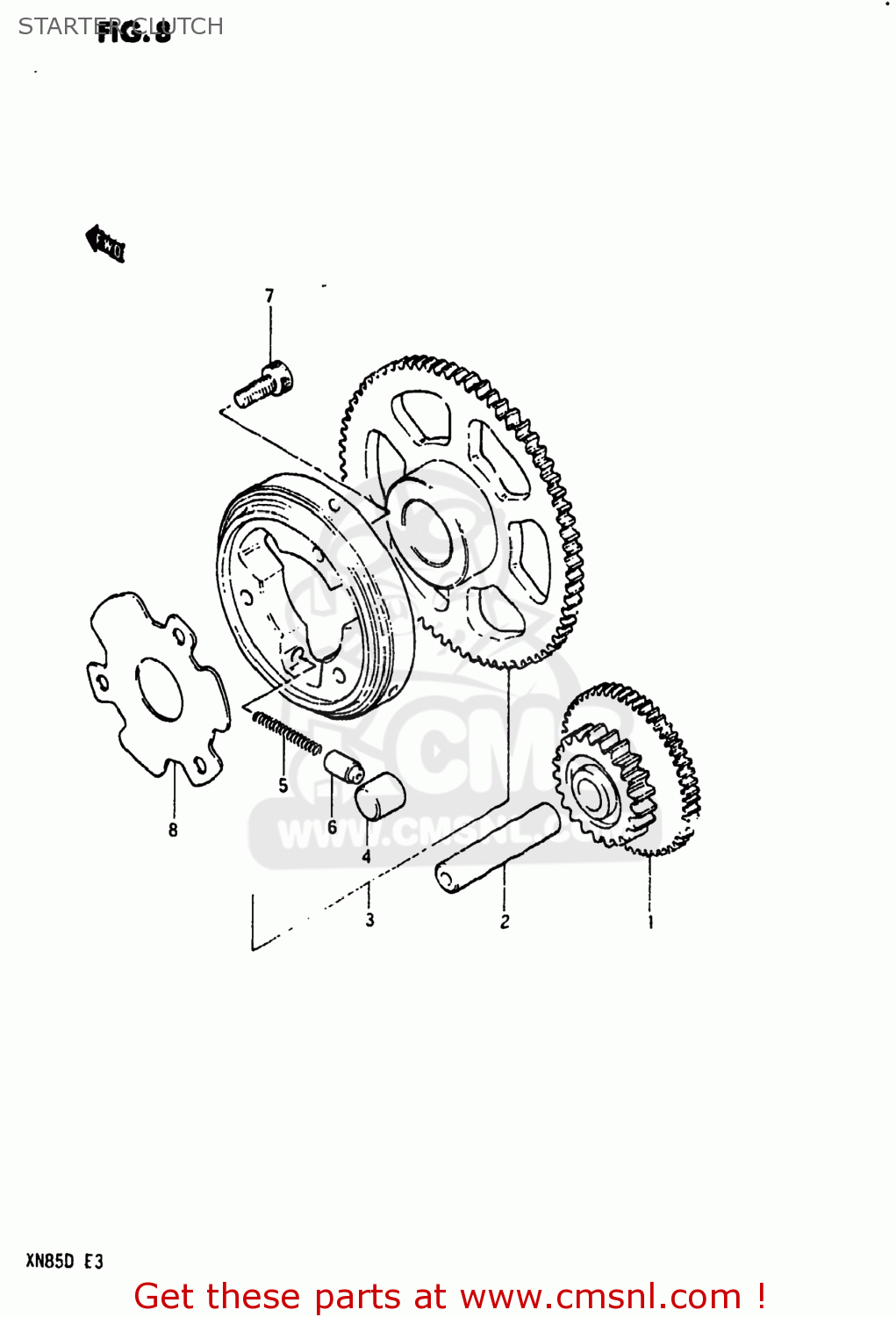 STARTER CLUTCH XN85D 1983 (D) USA (E03)