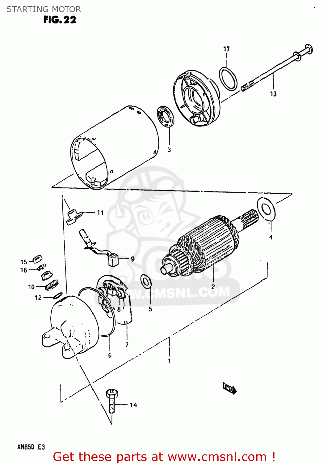 STARTING MOTOR XN85D 1983 (D) USA (E03)