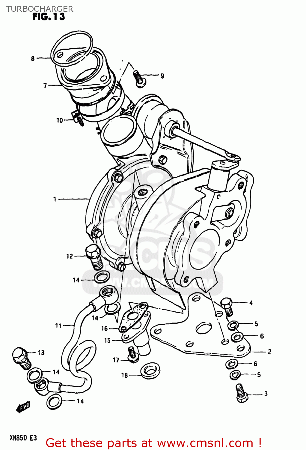 TURBOCHARGER XN85D 1983 (D) USA (E03)