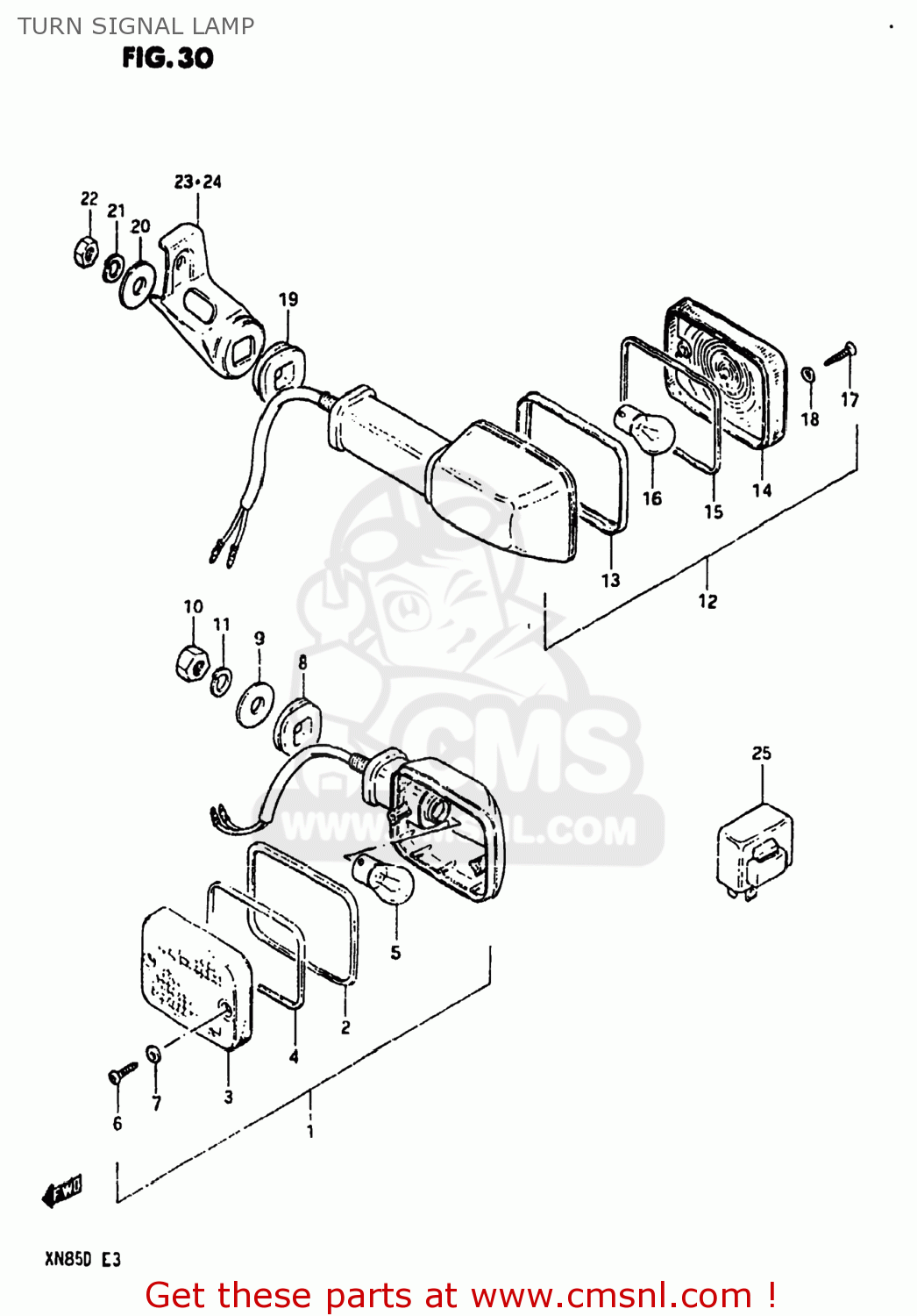 TURN SIGNAL LAMP XN85D 1983 (D) USA (E03)