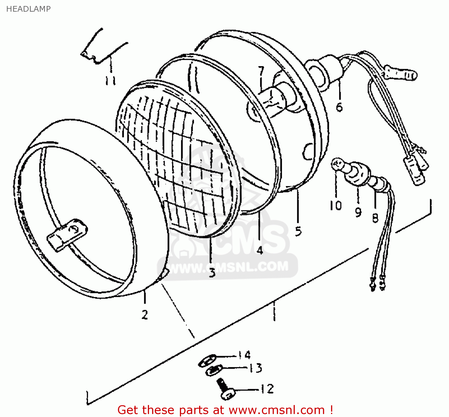HEADLAMP ZR50K 1981 (X) (E22)