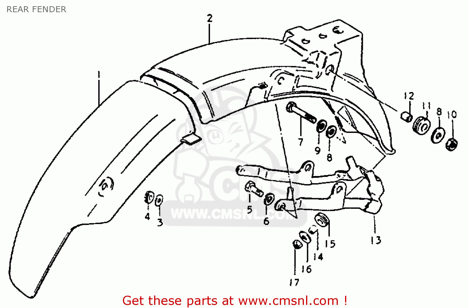 REAR FENDER ZR50K 1981 (X) (E22)