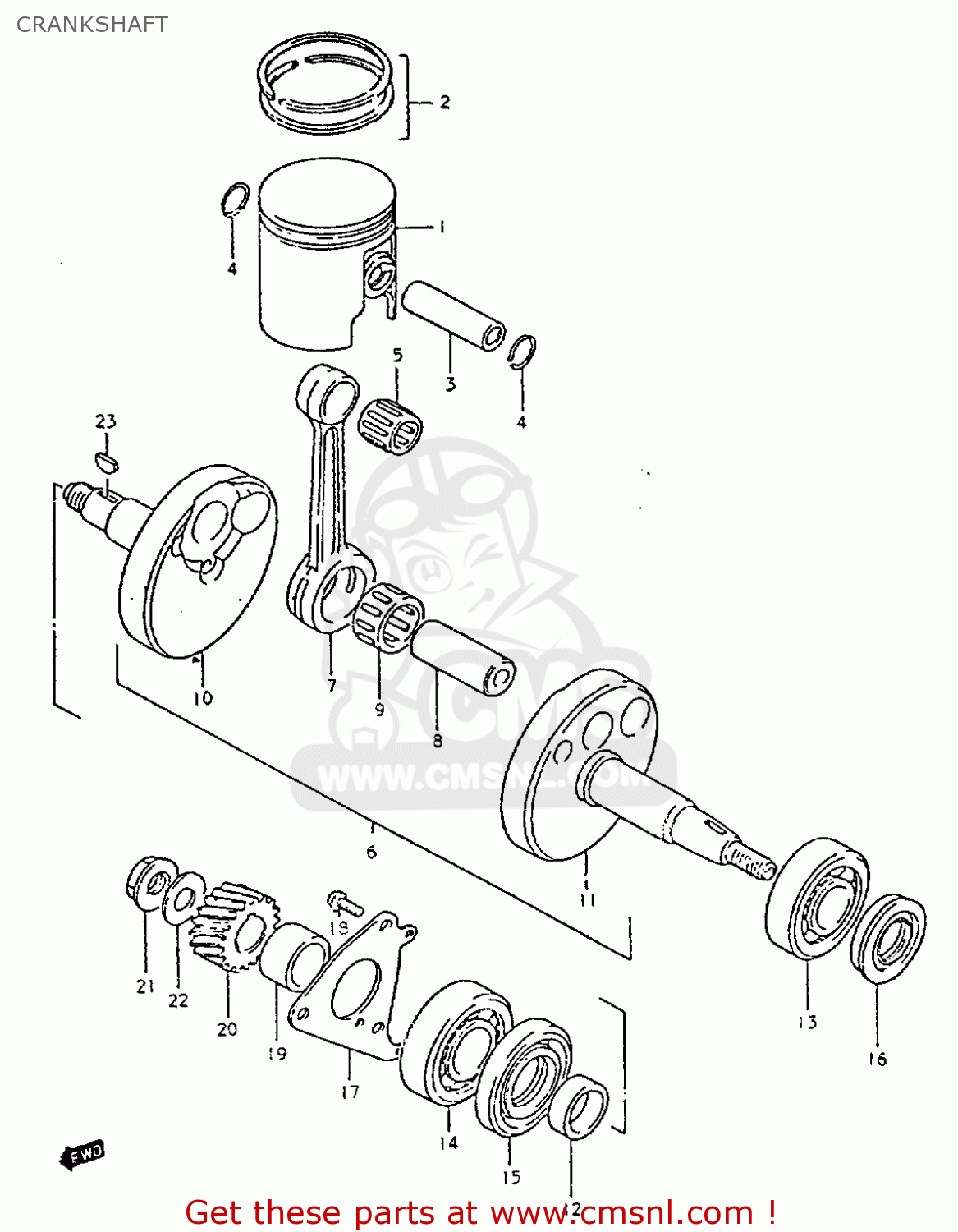 CRANKSHAFT ZR50K 1981 (X) (E22)