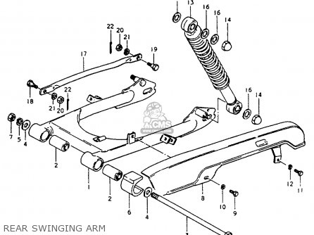 REAR SWINGING ARM - ZR50K 1981 (X) (E22)