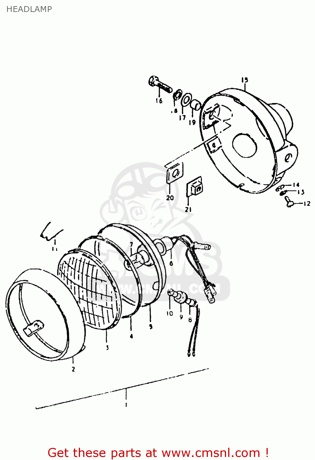 HEADLAMP ZR50KE 1981 (N) (E02 E16 E41)
