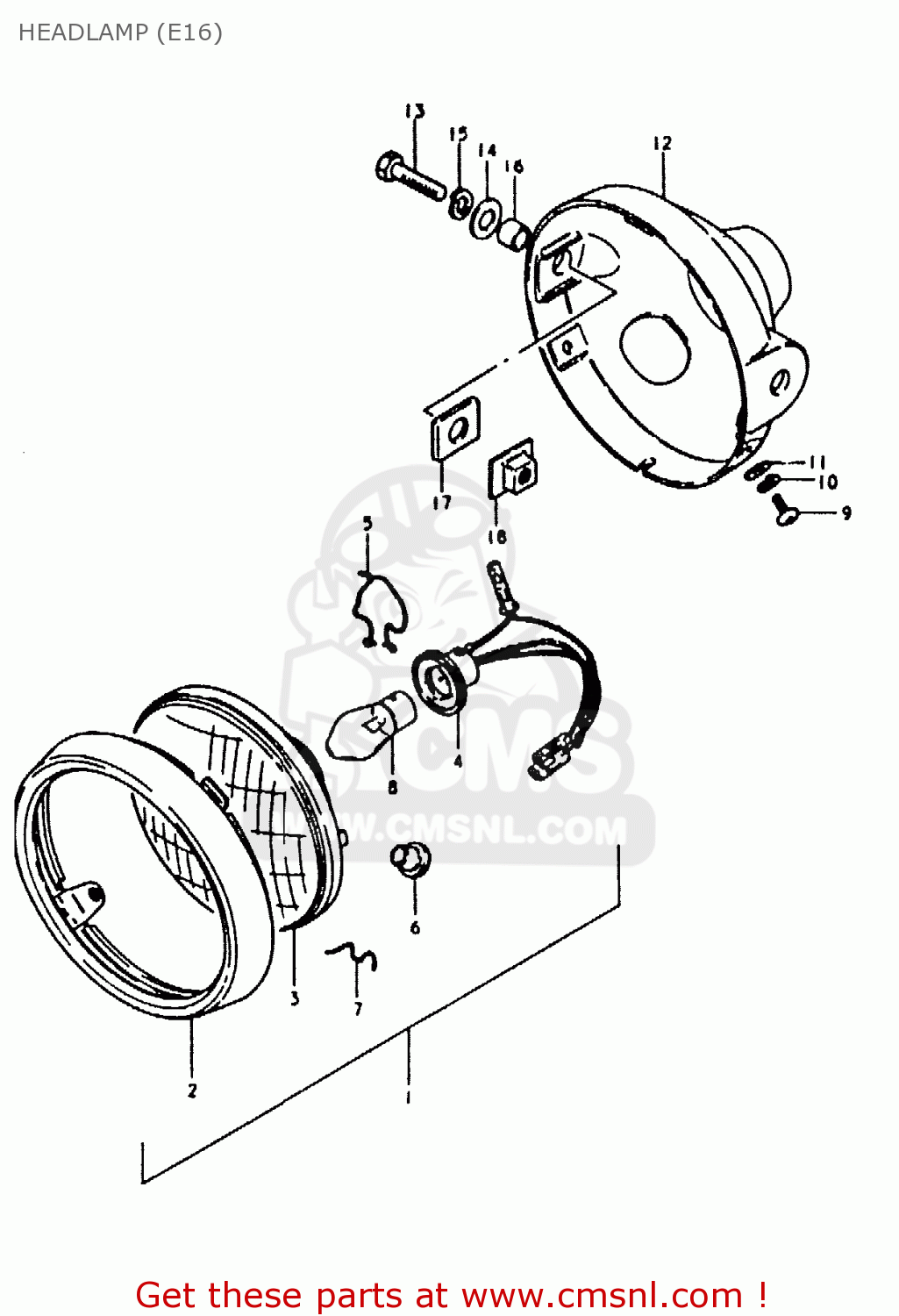 HEADLAMP (E16) ZR50KE 1981 (N) (E02 E16 E41)