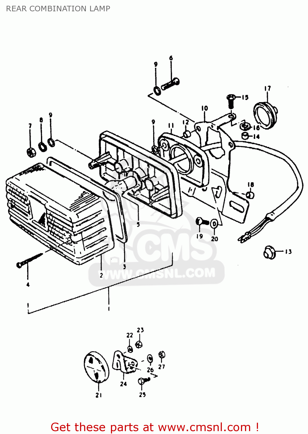 REAR COMBINATION LAMP ZR50KE 1981 (N) (E02 E16 E41)