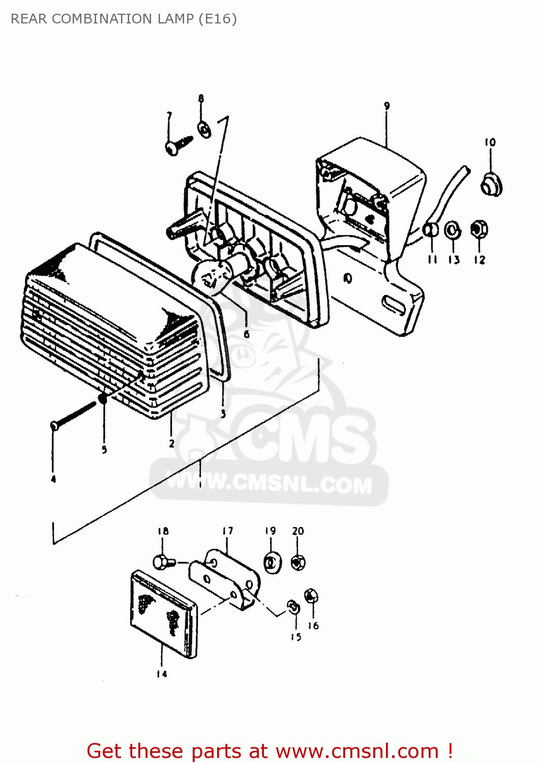 REAR COMBINATION LAMP (E16) ZR50KE 1981 (N) (E02 E16 E41)