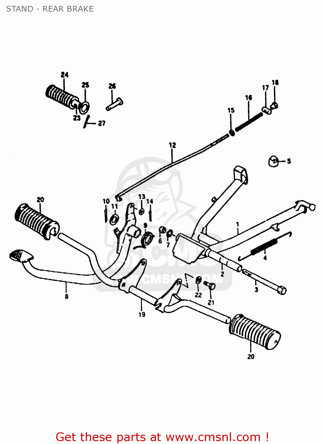 STAND - REAR BRAKE ZR50KE 1981 (N) (E02 E16 E41)