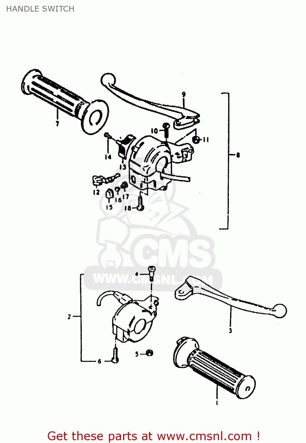 HANDLE SWITCH ZR50KE 1981 (N) (E02 E16 E41)