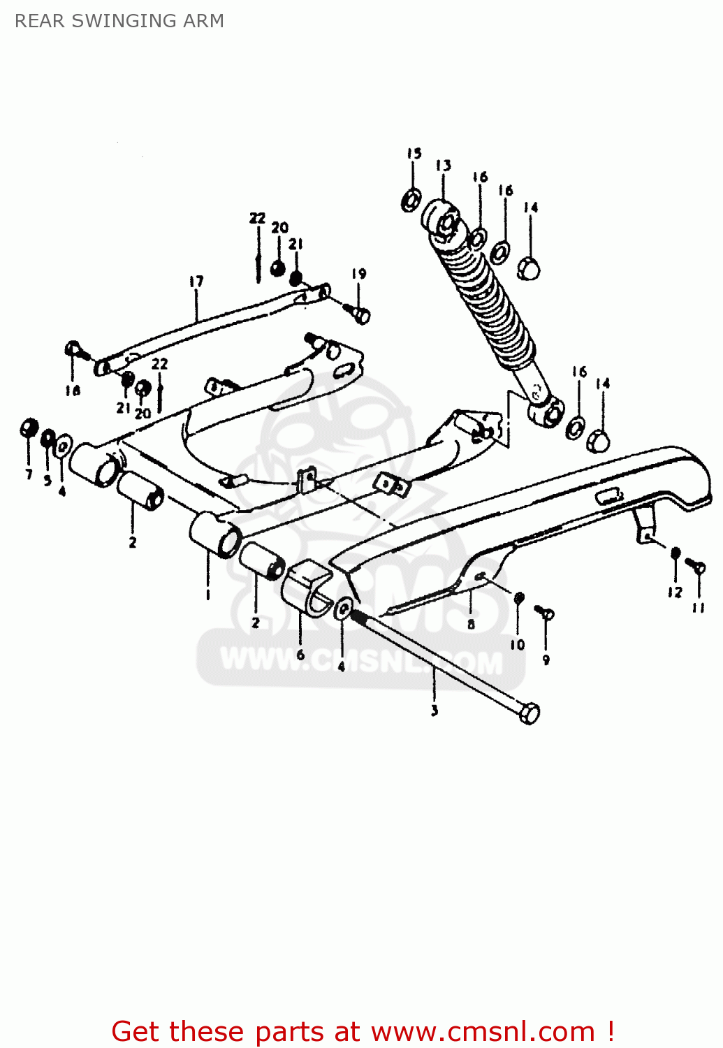 REAR SWINGING ARM ZR50KE 1981 (N) (E02 E16 E41)
