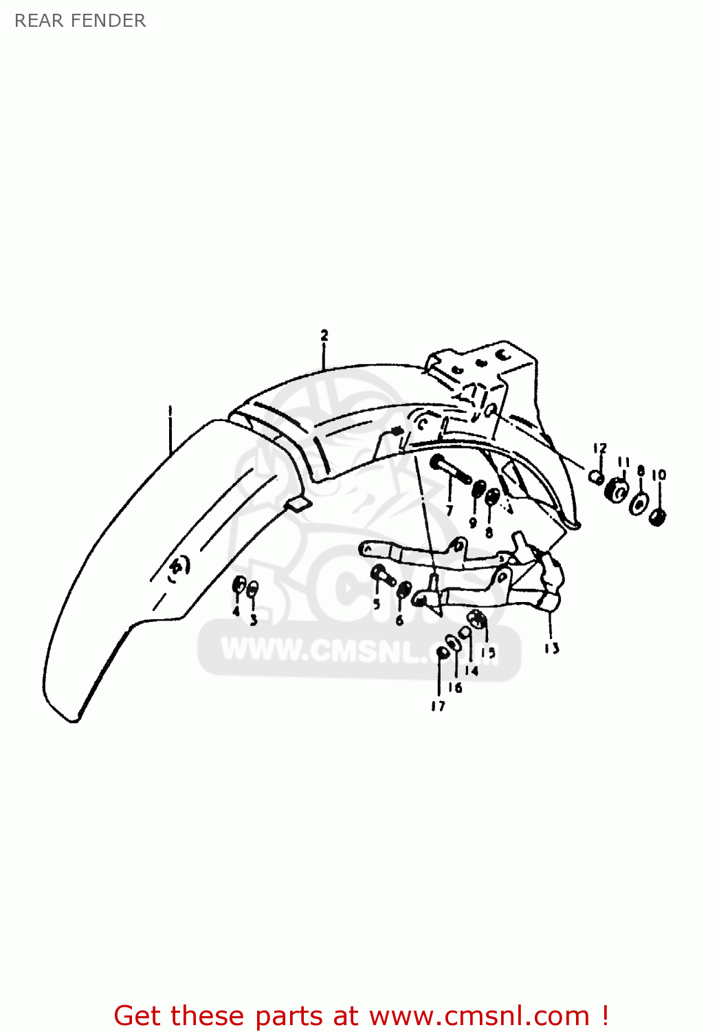 REAR FENDER ZR50KE 1981 (N) (E02 E16 E41)