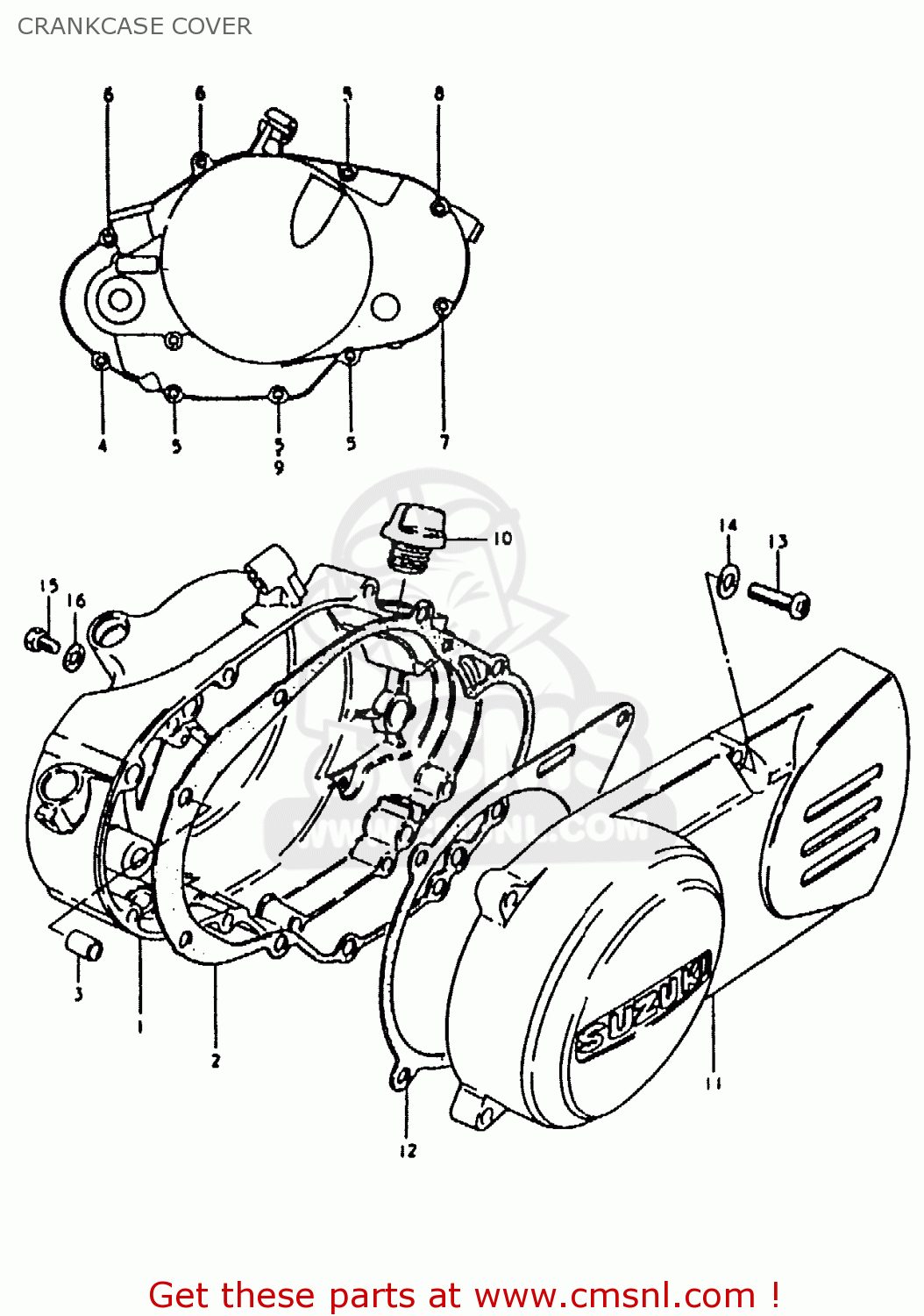 CRANKCASE COVER ZR50KE 1981 (N) (E02 E16 E41)