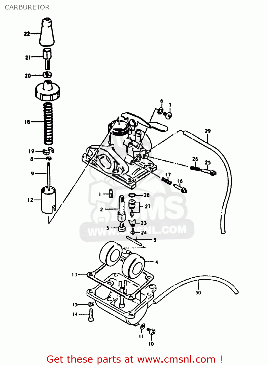 CARBURETOR ZR50KE 1981 (N) (E02 E16 E41)