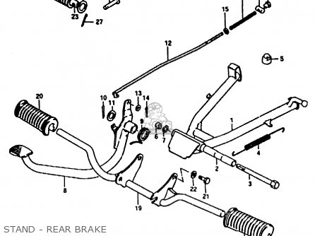 STAND - REAR BRAKE - ZR50KE 1981 (N) (E02 E16 E41)