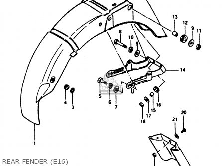 REAR FENDER (E16) - ZR50KE 1981 (N) (E02 E16 E41)
