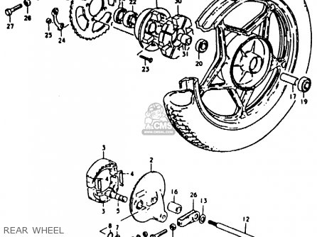 REAR WHEEL - ZR50KE 1981 (N) (E02 E16 E41)