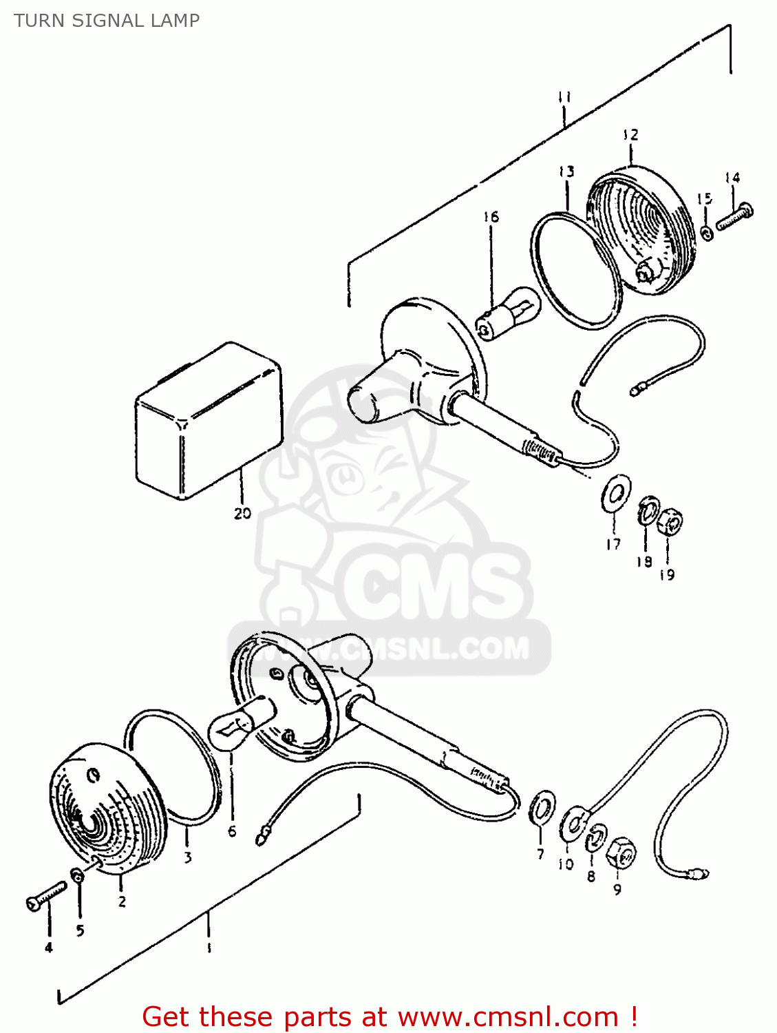 TURN SIGNAL LAMP ZR50KE 1981 (X) (E02 E16 E22 E41)