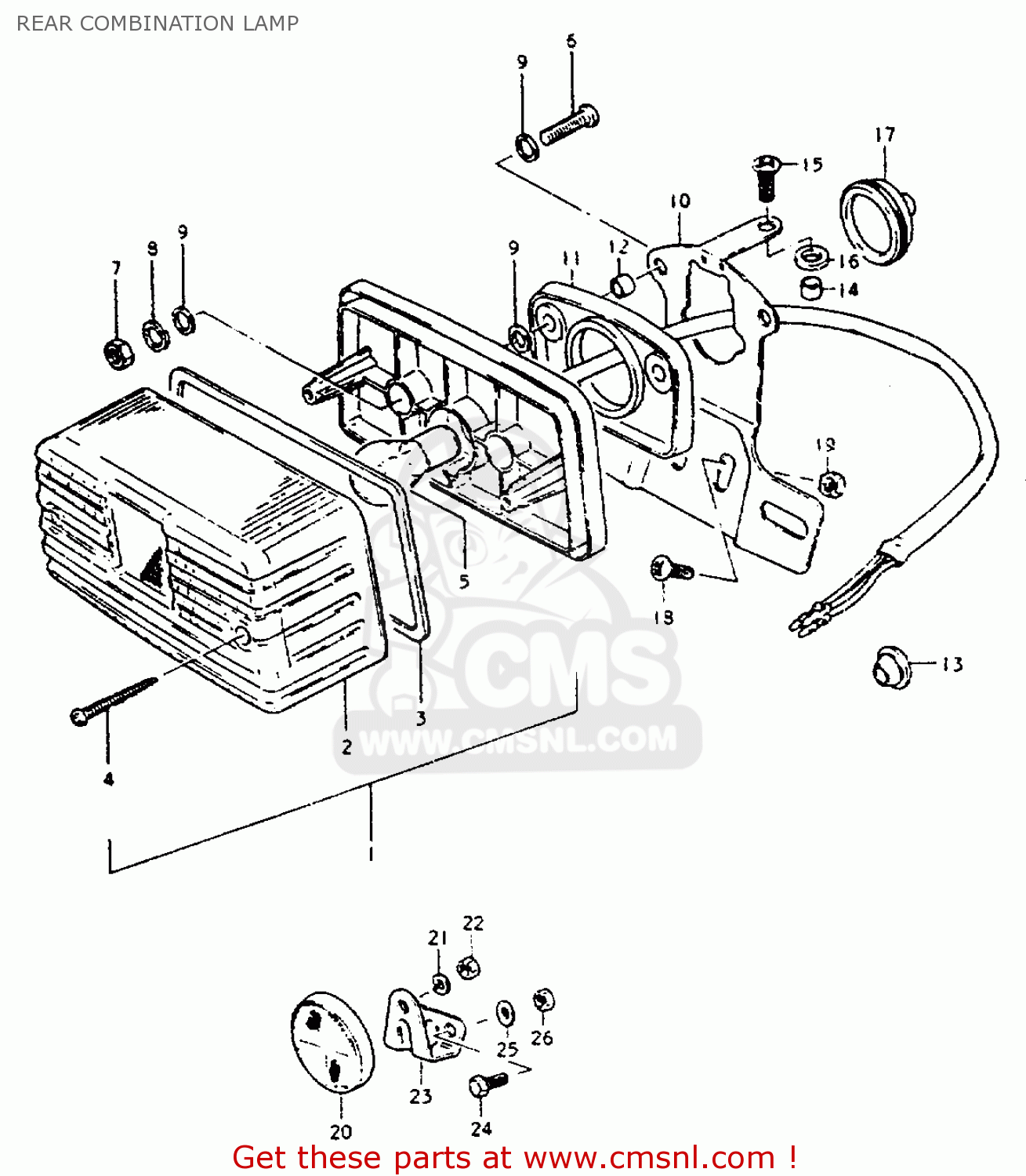 REAR COMBINATION LAMP ZR50KE 1981 (X) (E02 E16 E22 E41)