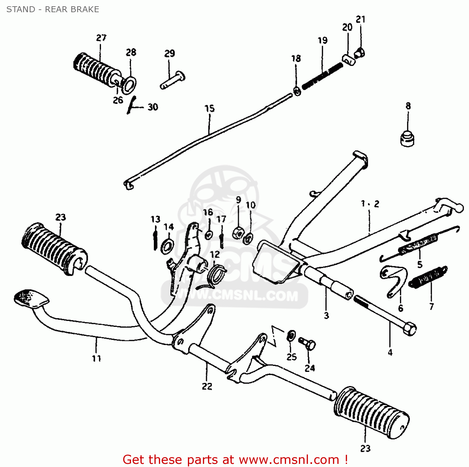 STAND - REAR BRAKE ZR50KE 1981 (X) (E02 E16 E22 E41)