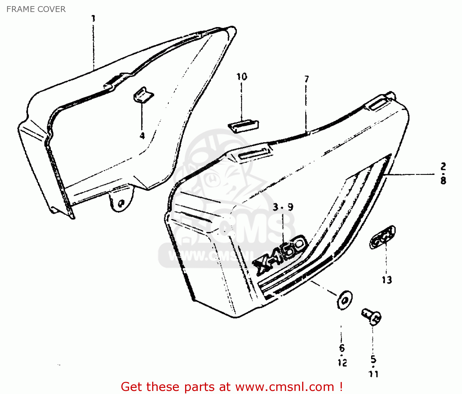 FRAME COVER ZR50KE 1981 (X) (E02 E16 E22 E41)
